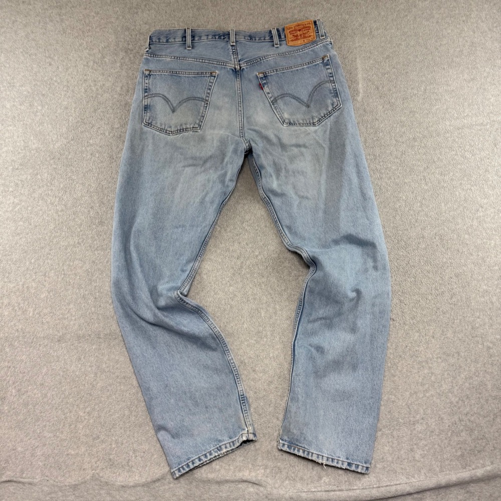 Vintage y2k 00s Levis 505 Regular Fit Jeans Mens 38x34 Light Wash Straight Denim